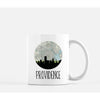 Providence Rhode Island city skyline with vintage Providence map - Mug | 11 oz - City Map Skyline