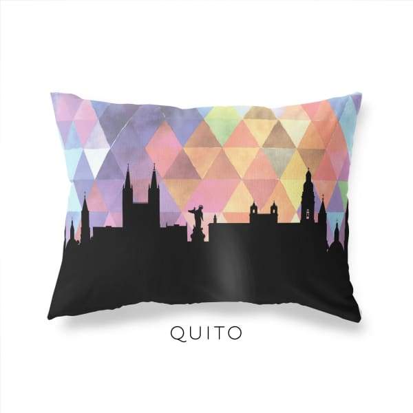 Quito Ecuador geometric skyline - Pillow | Lumbar / RebeccaPurple - Geometric Skyline