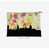 Raleigh North Carolina geometric skyline - Pouch | Small / Yellow - Geometric Skyline