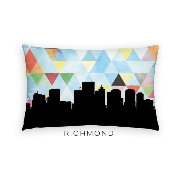 Richmond Virginia geometric skyline - Pillow | Lumbar / LightSkyBlue - Geometric Skyline