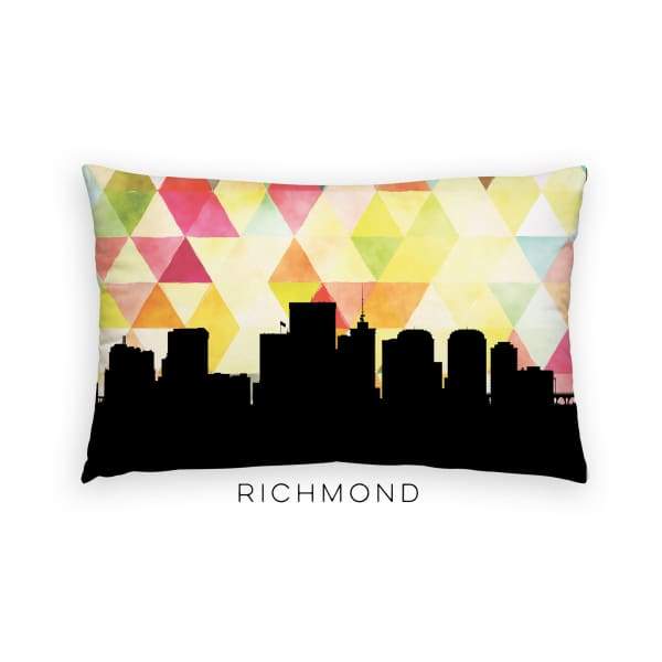 Richmond Virginia geometric skyline - Pillow | Lumbar / Yellow - Geometric Skyline