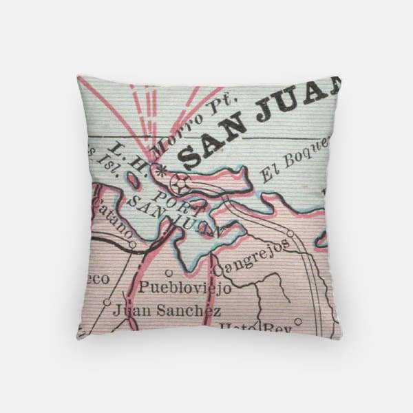 San Juan city skyline with vintage San Juan map - City Map Skyline