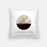 San Marcos Texas city skyline with vintage San Marcos map - City Map Skyline