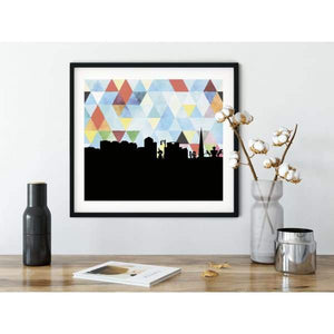 Scottsdale Arizona geometric skyline - 5x7 Unframed Print / LightSkyBlue - Geometric Skyline