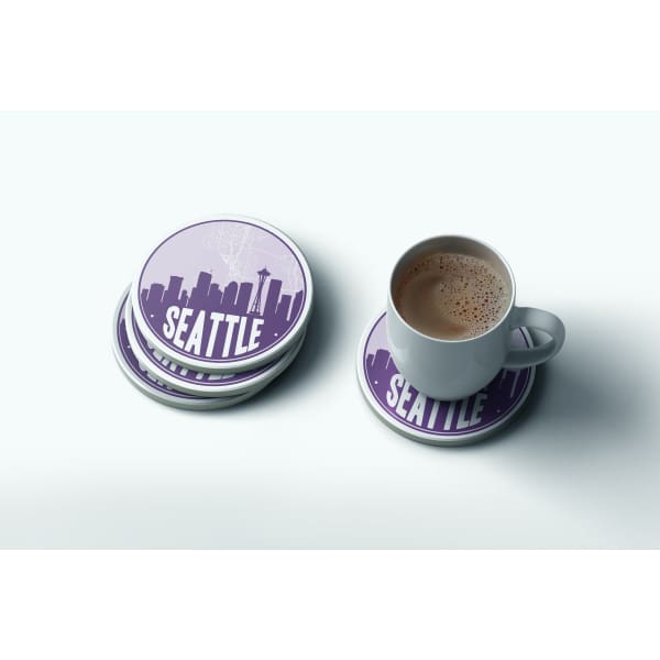 Seattle Washington skyline and city map design | in multiple colors - City Map Skyline