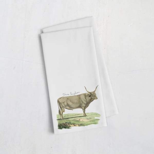 Texas state animal | Texas Longhorn - Tea Towel - State Animal