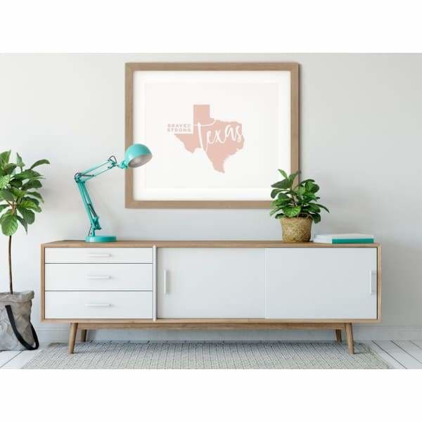 Texas State Song | Brave and Strong - 5x7 Unframed Print / MistyRose - State Song