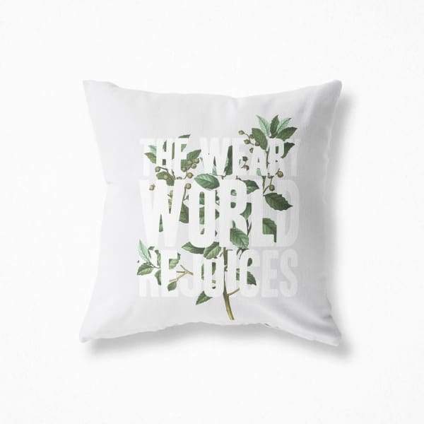 The Weary World Rejoices botanical Christmas - Pillow | Square - Botanical Christmas