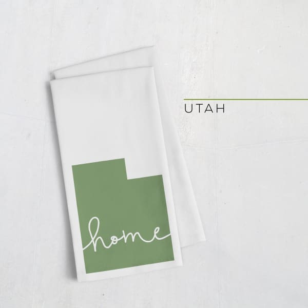 Utah ’home’ state silhouette - Tea Towel / SeaGreen - Home Silhouette