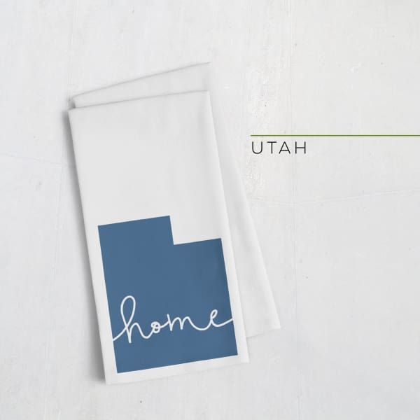 Utah ’home’ state silhouette - Tea Towel / SteelBlue - Home Silhouette