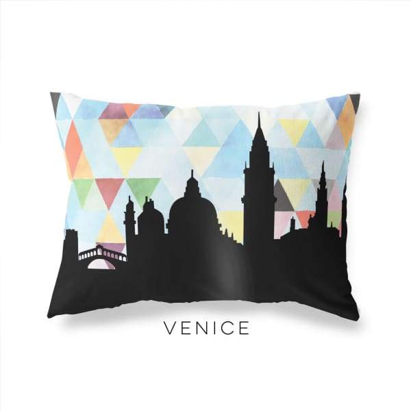 Venice Italy geometric skyline - Pillow | Lumbar / LightSkyBlue - Geometric Skyline