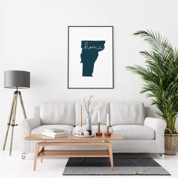 Vermont ’home’ state silhouette - 5x7 Unframed Print / DarkSlateGray - Home Silhouette