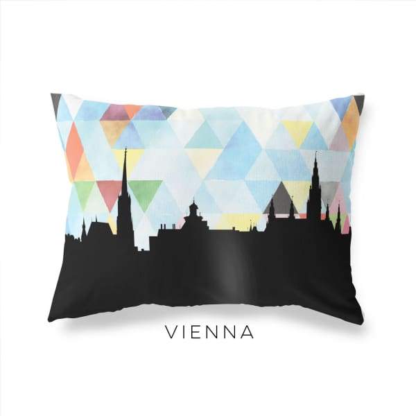 Vienna Austria geometric skyline - Pillow | Lumbar / LightSkyBlue - Geometric Skyline