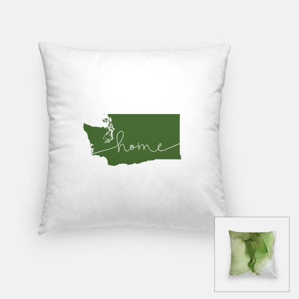 Washington ’home’ state silhouette - Pillow | Square / DarkGreen - Home Silhouette