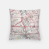 a pillow with a map of a city on it