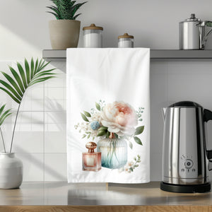 a tea towel hanging on a kitchen counter