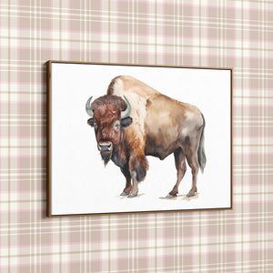 a painting of a bison on a wall