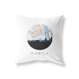 a pillow with a picture of a city on it