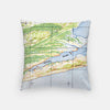 a pillow with a map on it