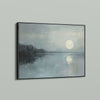 a painting of a full moon over a body of water