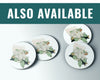 four white plates with flowers painted on them