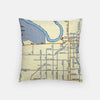 a pillow with a map of a city