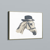 a picture of a horse wearing a hat