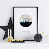 Akron, Ohio | Landmark | Art Print