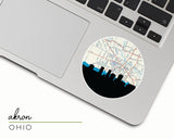 Akron Ohio map and skyline sticker