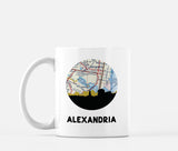 Alexandria Virginia map and skyline mug
