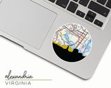 Alexandria Virginia map and skyline sticker