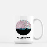 Allentown Pennsylvania map and skyline mug
