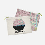 Allentown Pennsylvania map and skyline pouch
