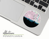 Allentown Pennsylvania map and skyline sticker