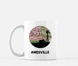Amesville Ohio map and skyline mug