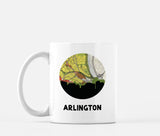 Arlington Virginia map and skyline mug