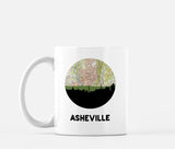 Asheville North Carolina map and skyline mug