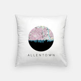 Allentown Pennsylvania map and skyline pillow
