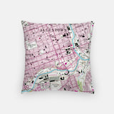 Allentown Pennsylvania map and skyline pillow back