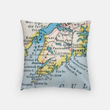 Anchorage Alaska map and skyline pillow back
