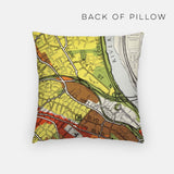 Arlington Virginia map and skyline pillow back