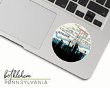 Bethlehem Pennsylvania map and skyline sticker