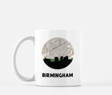 Birmingham Alabama map and skyline mug