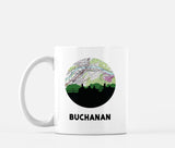Buchanan Virginia map and skyline mug