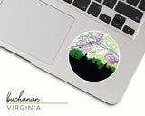 Buchanan Virginia map and skyline sticker