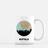 Buffalo New York map and skyline mug