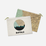 Buffalo New York map and skyline pouch