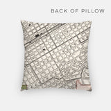 Birmingham Alabama map and skyline pillow back