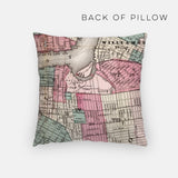 Brooklyn New York map and skyline pillow back