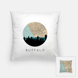 Buffalo New York map and skyline pillow